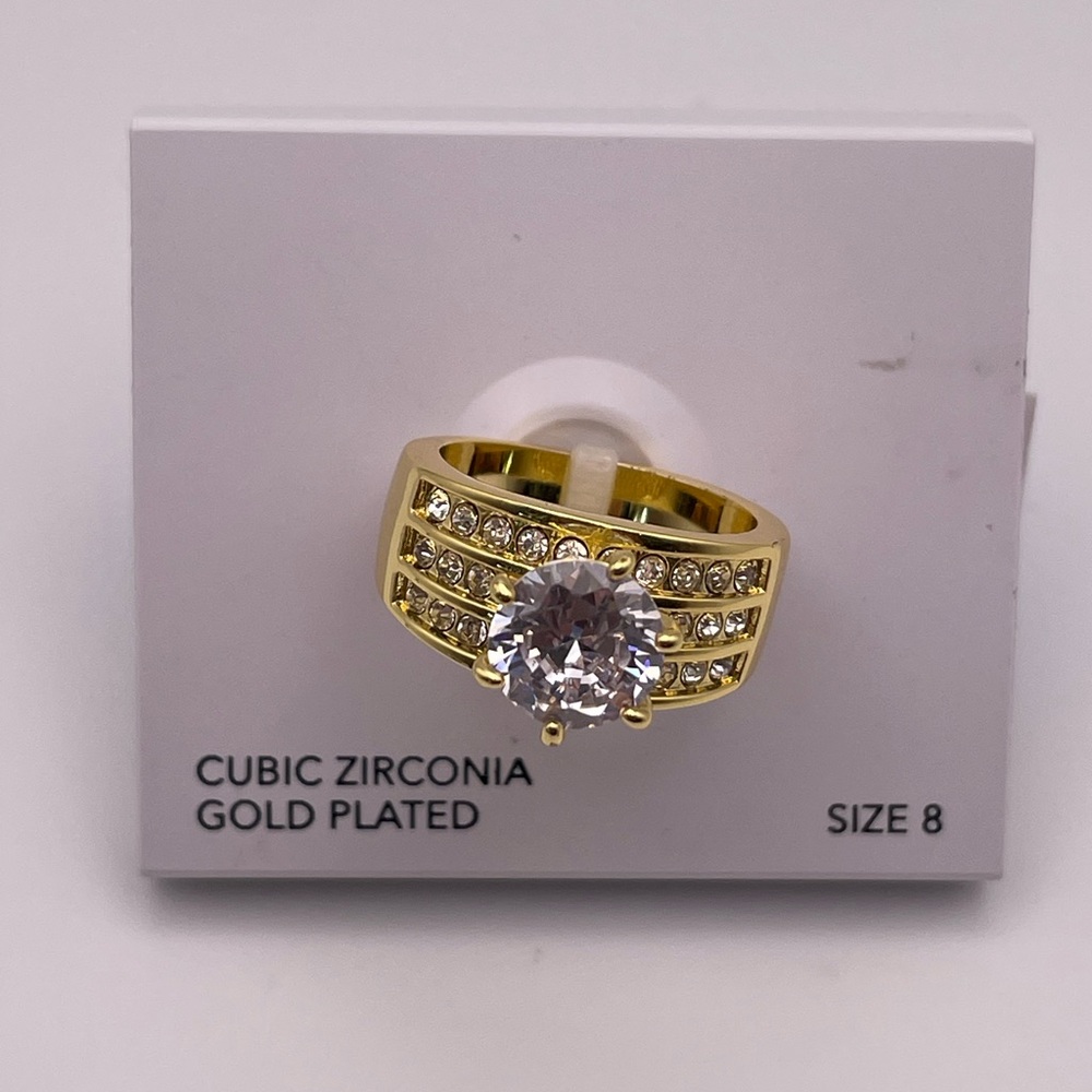Charter Club Gold Plated Ring with Cubic Zirconia